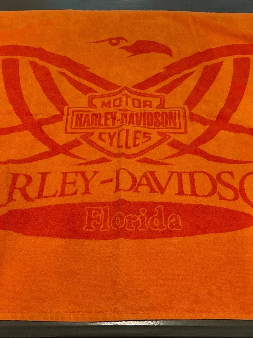 Harley-Davidson Orange and Red Logo Beach Towels…2 of them!